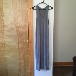 J. Crew Double Slit Grey Maxi Dress